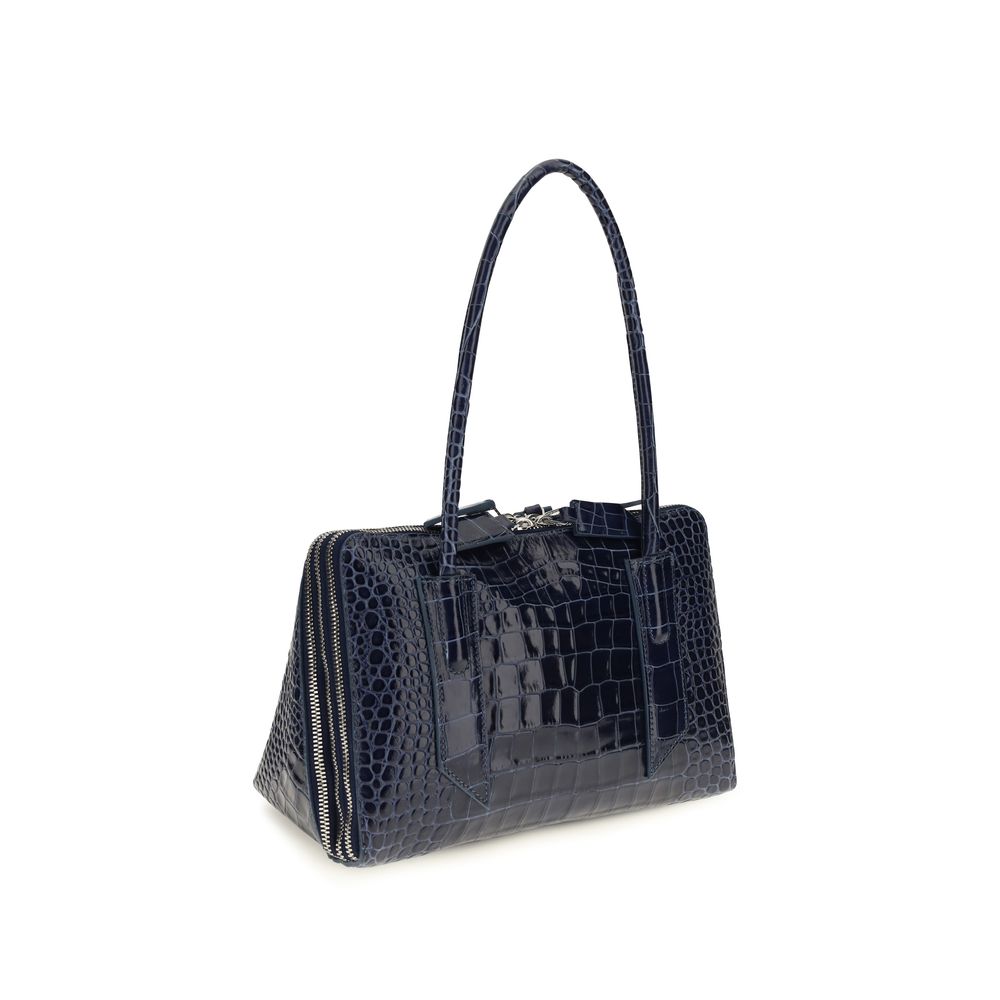 The Attico L'Altra di Milano Shoulder Bag - Dark Blue Croc-Effect Leather