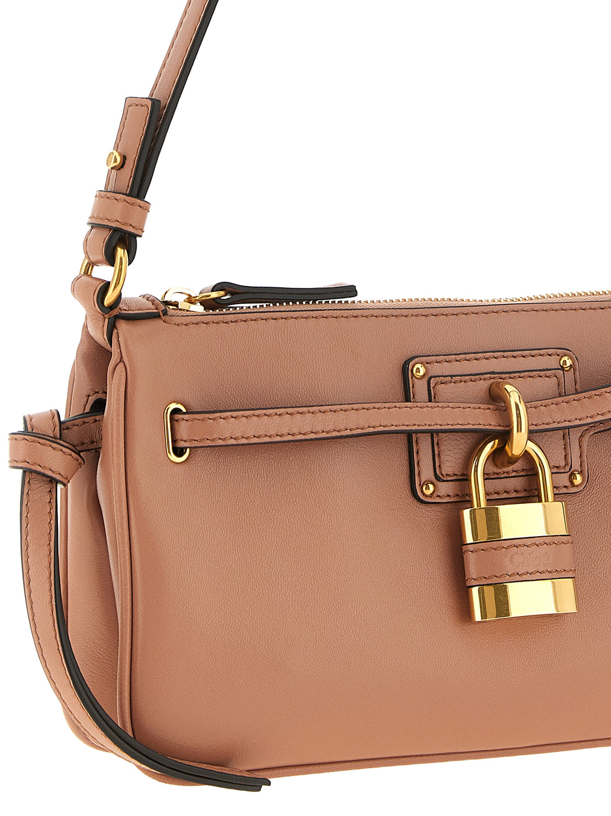 Chloé Paddington Sling Mini Pouch with Strap - Tawny Brown Smooth Leather