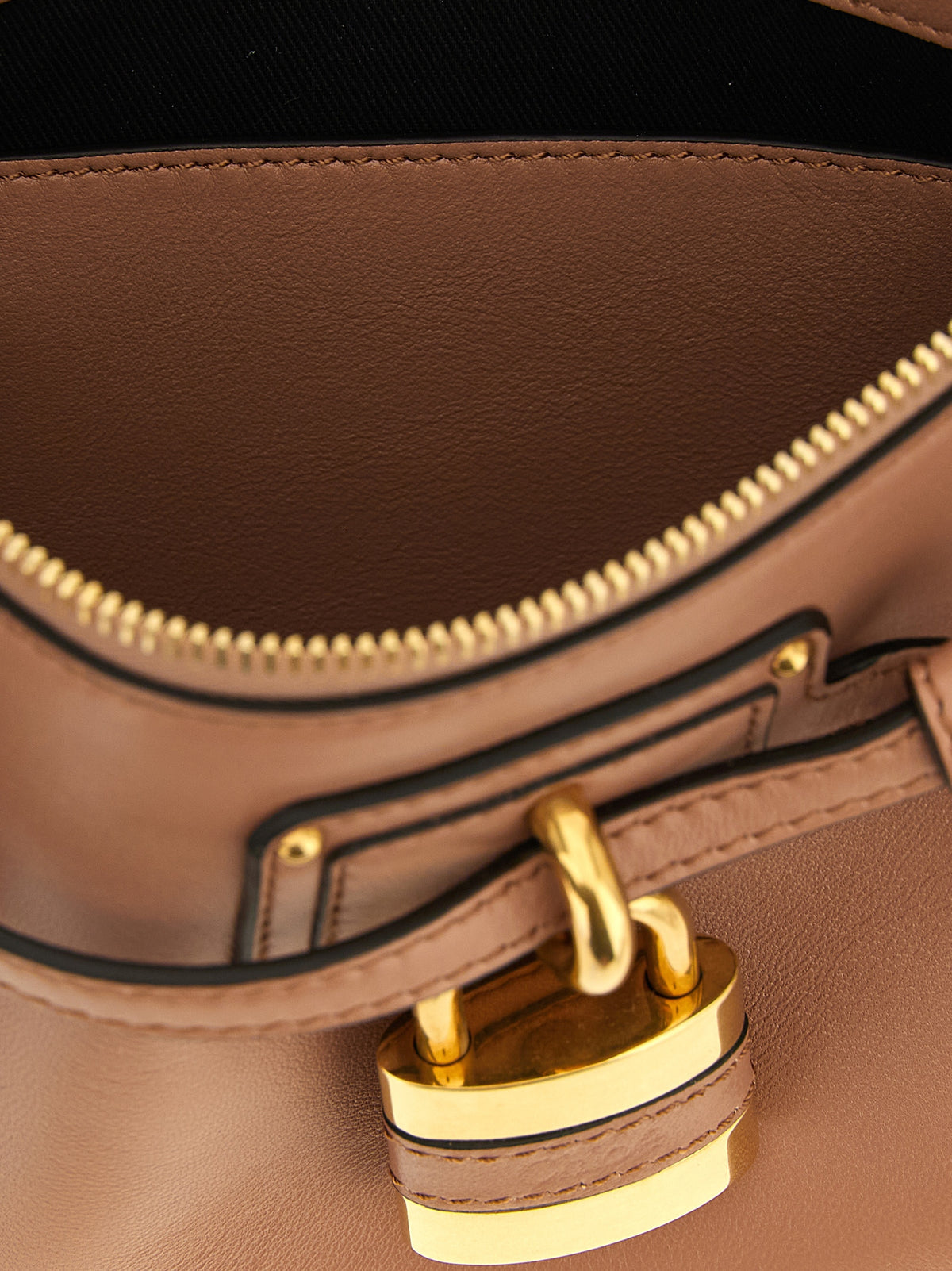 Chloé Paddington Sling Mini Pouch with Strap - Tawny Brown Smooth Leather