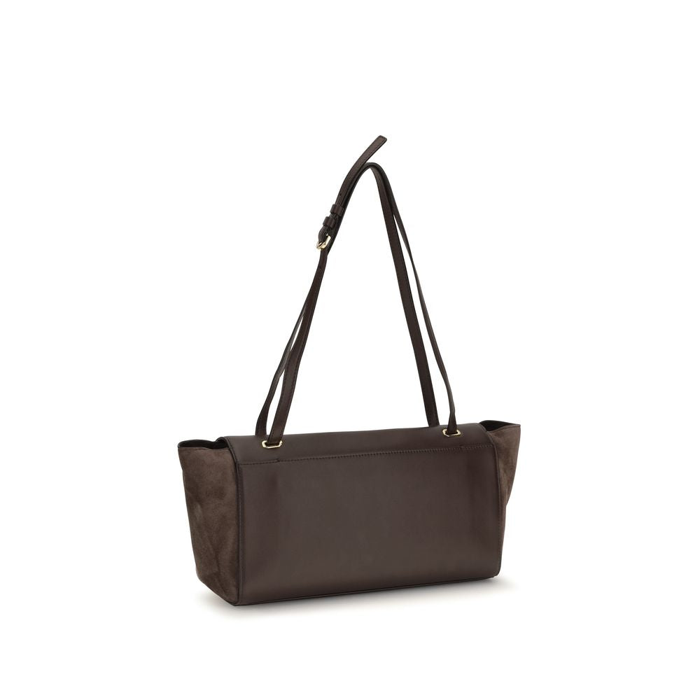 Savette Symmetry Trapeze Shoulder Bag - Coffee Mixed Leather