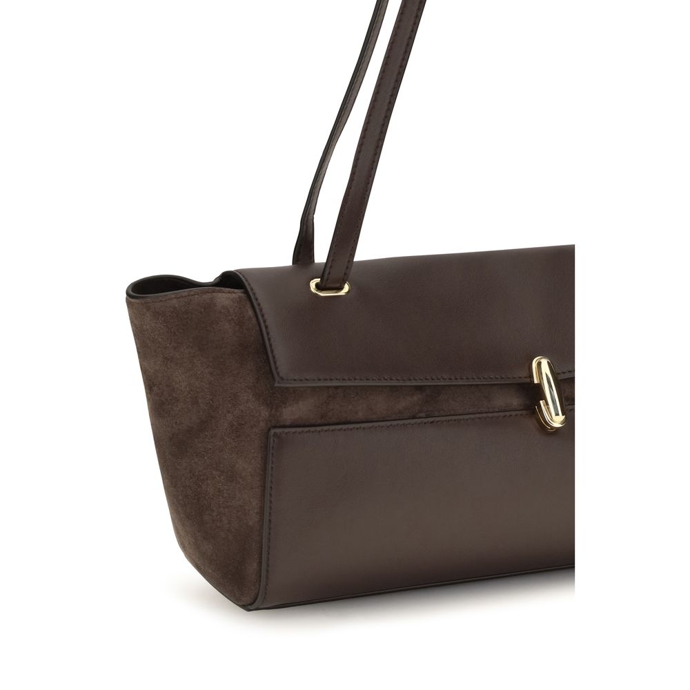 Savette Symmetry Trapeze Shoulder Bag - Coffee Mixed Leather