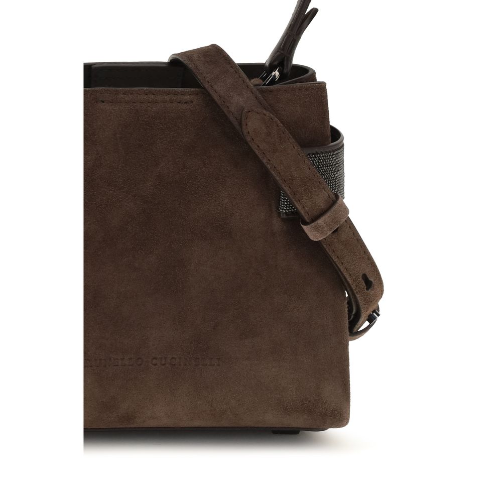 Brunello Cucinelli Essence Small Top-Handle Bag - Pine Cone Brown