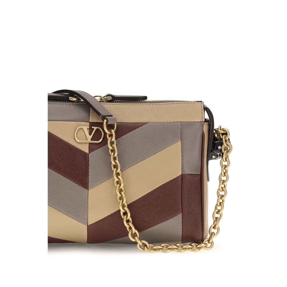Valentino Garavani Panthea Small Shoulder Bag Chevron Pattern - Multicolor Nappa Leather