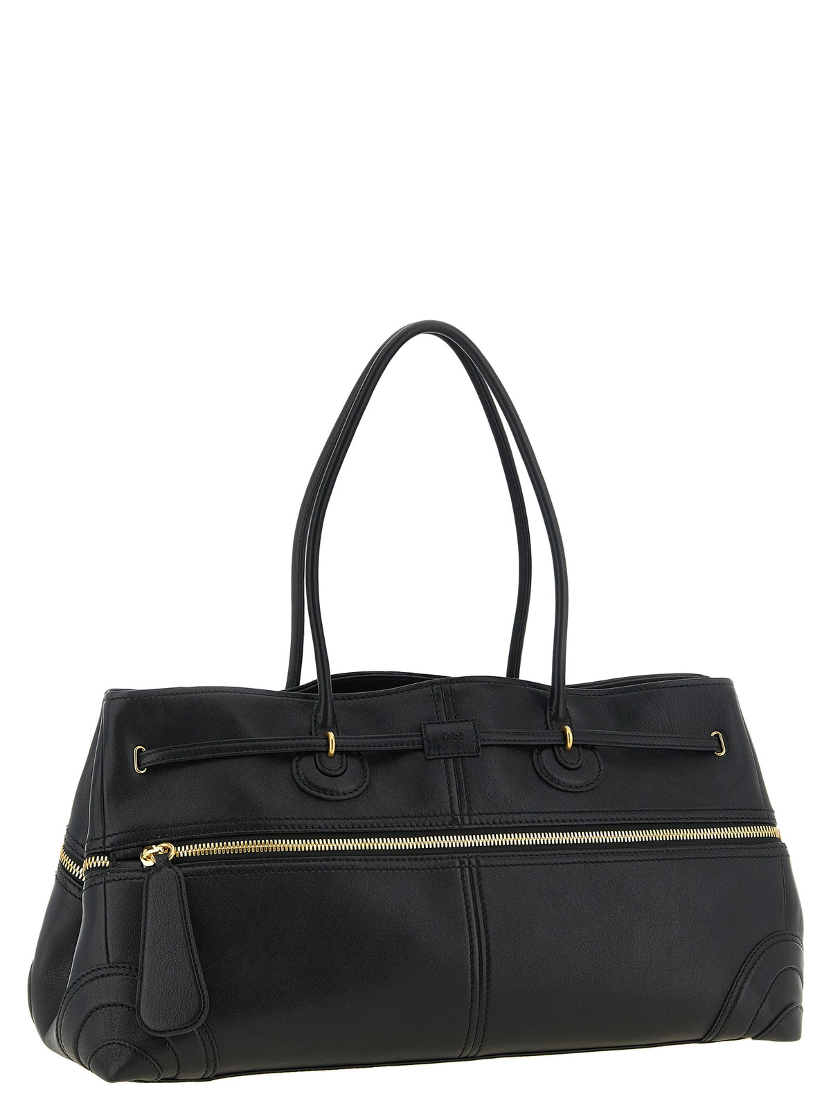 Chloé Paddington Sling Large East-West Bag - Black Soft Leather