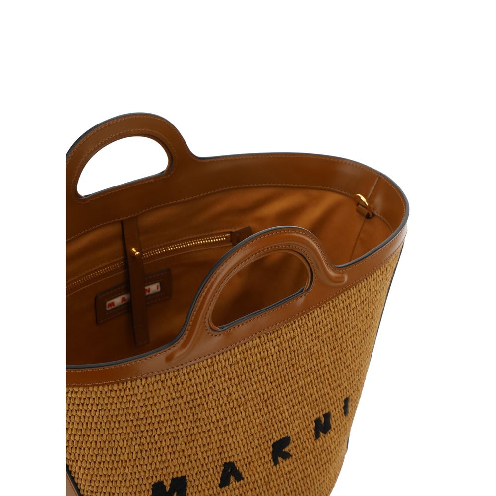 Marni Tropicalia Small Bag - Brown Leather & Raffia