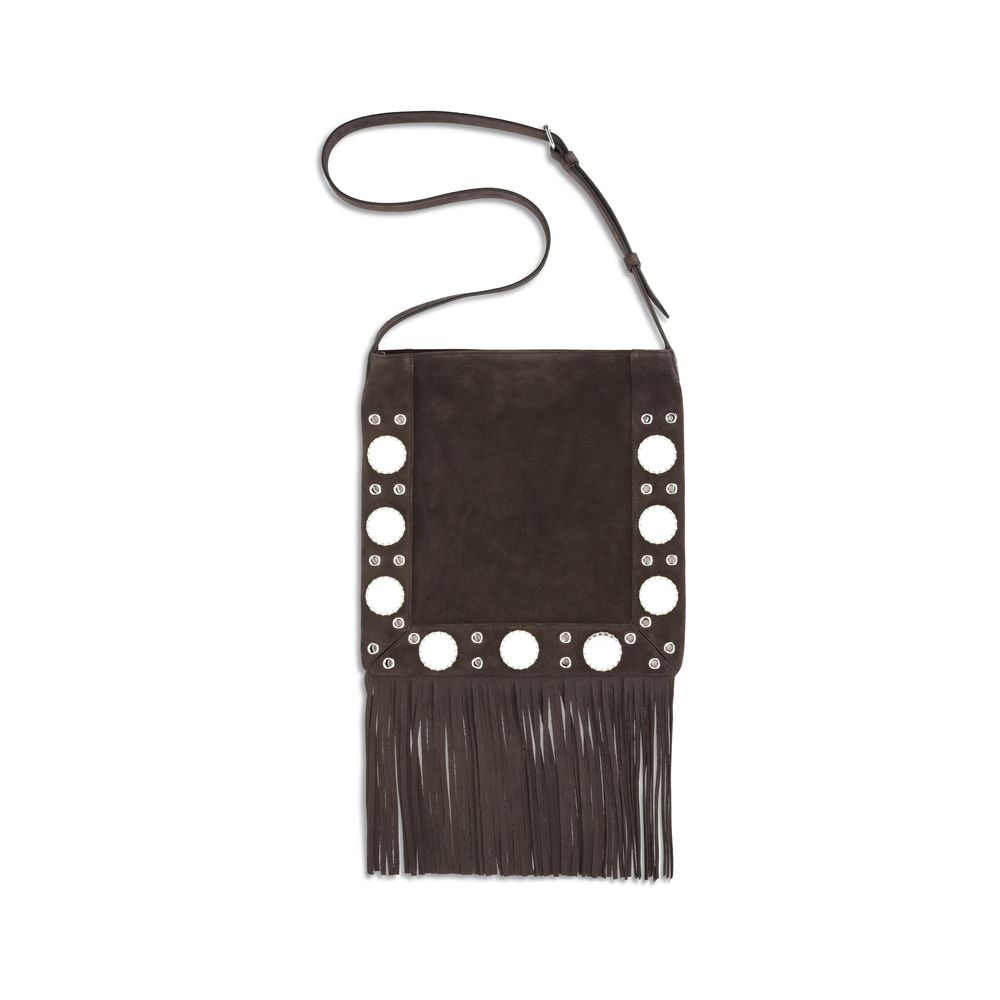 Valentino Garavani Nellcôte Shoulder Bag with Fringes - Brown Suede