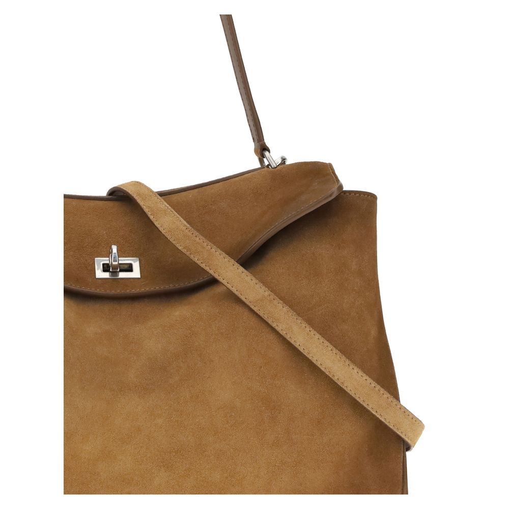 Balenciaga Rodeo Handbag Medium - Camel Waxed Suede and Smooth Calfskin