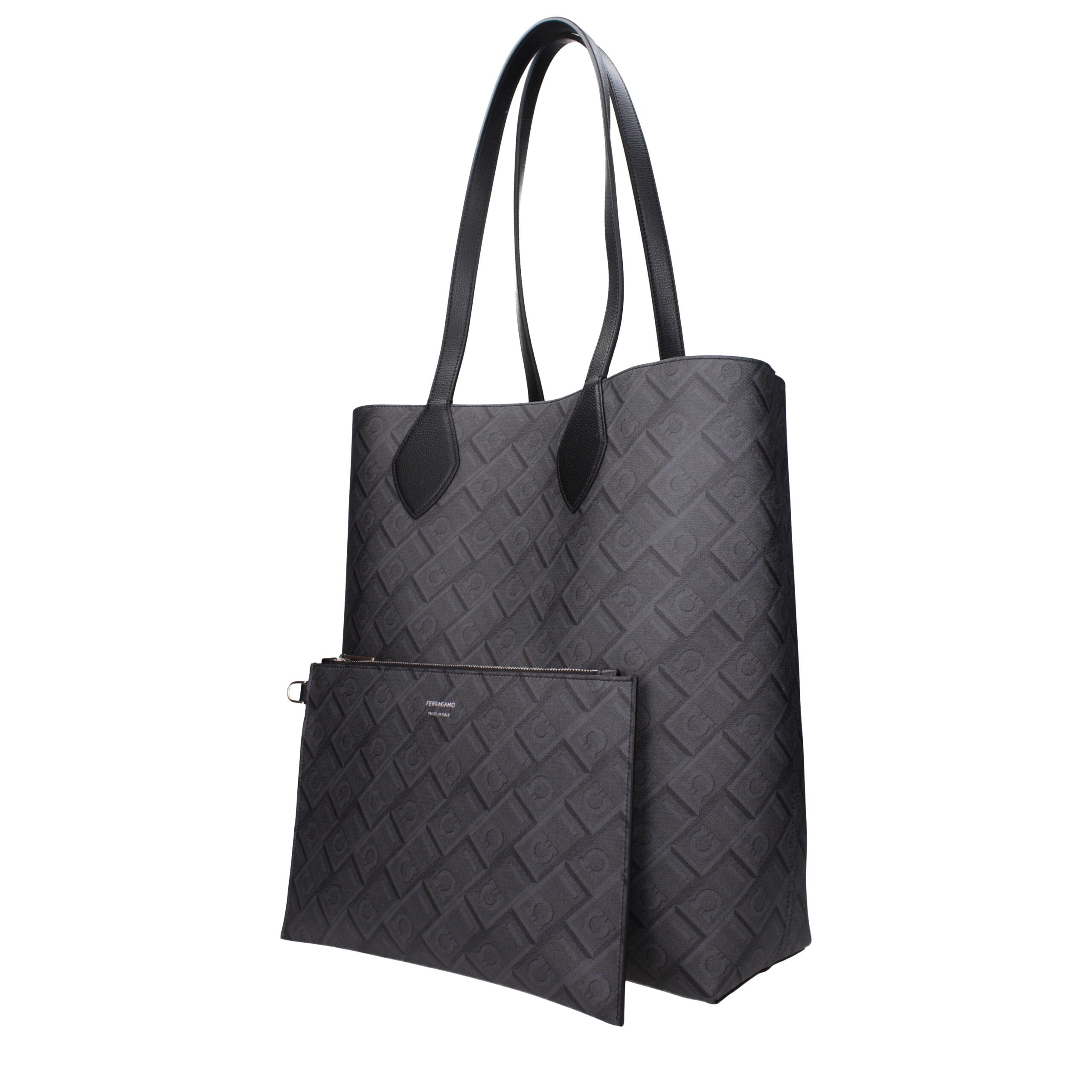 Ferragamo Reversible Gancini Shopper Tote Bag - Black