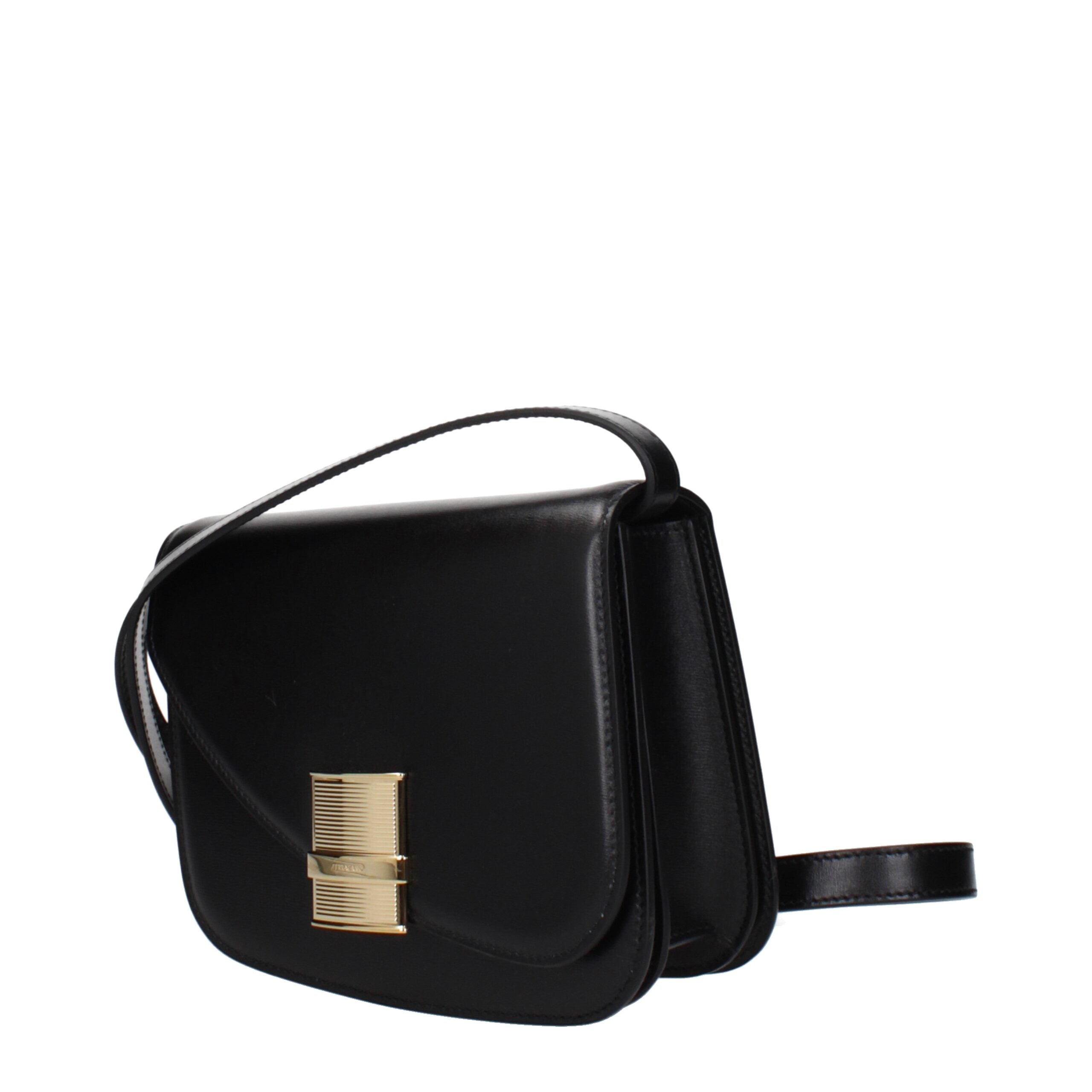 Salvatore Ferragamo Wanda Curved Leather Crossbody Bag - Black