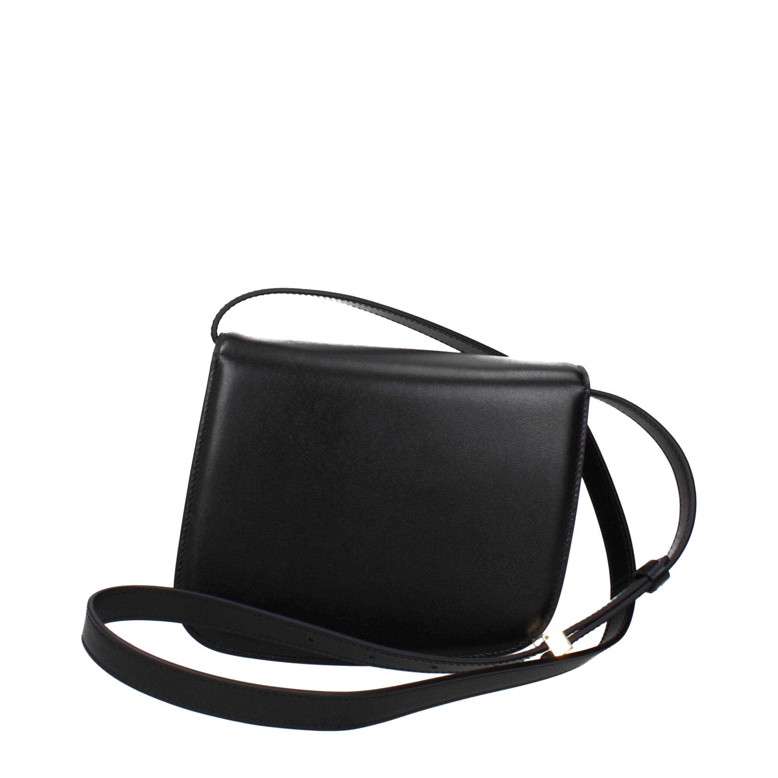 Ferragamo Wanda Curved Leather Crossbody Bag - Black