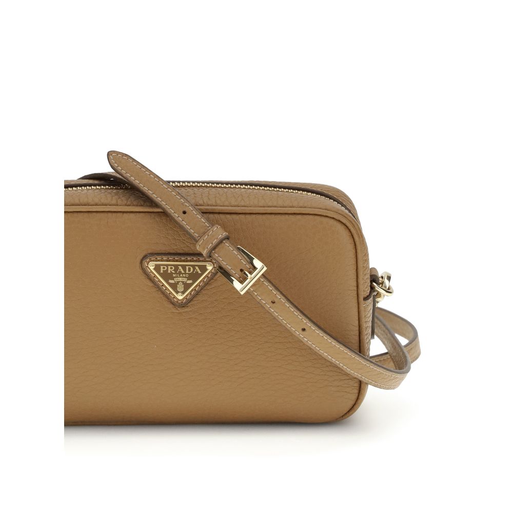 Prada Leather Mini Bag - Caramel with Gold Hardware