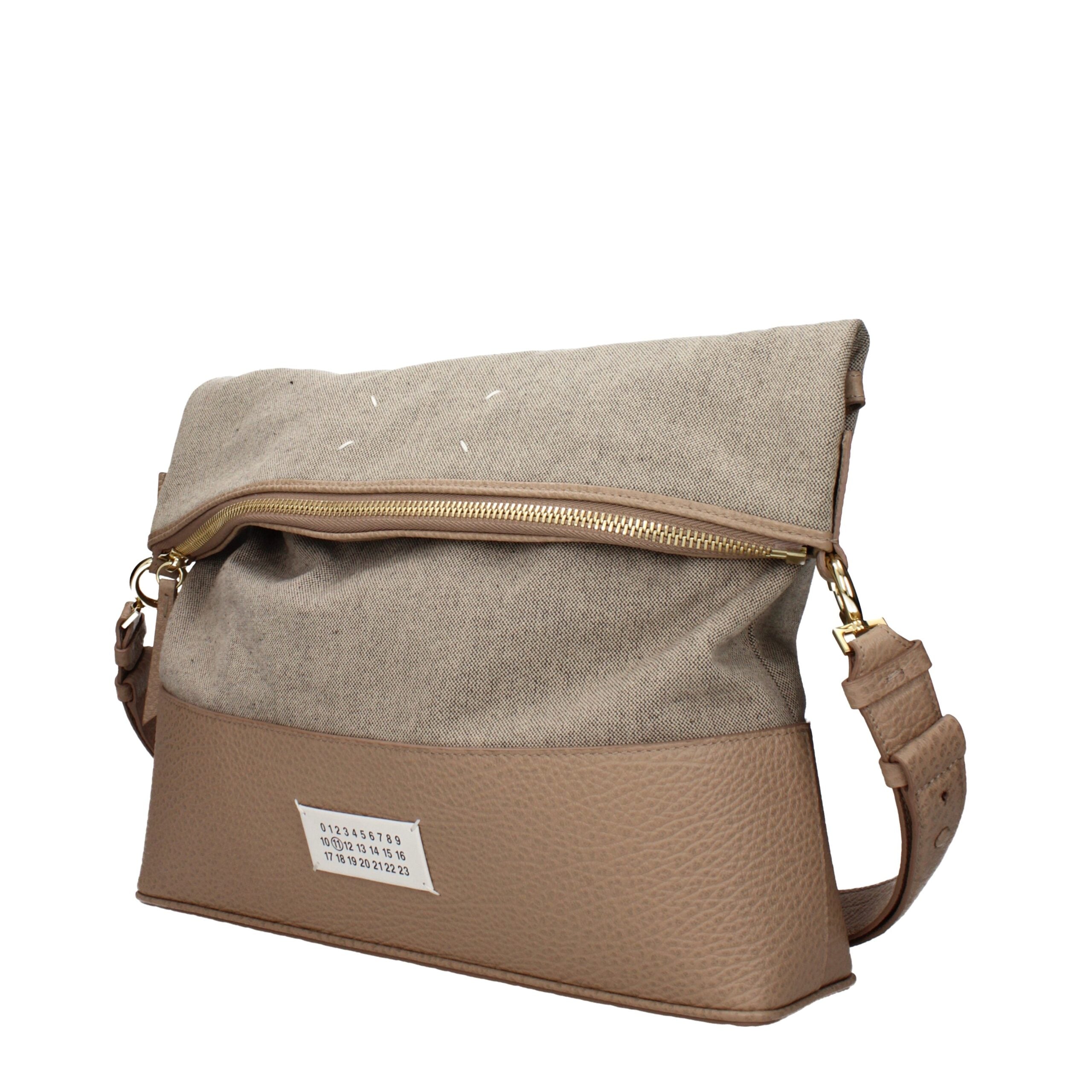 Maison Margiela 5AC Hobo Medium in Canvas & Grained Leather - Beige