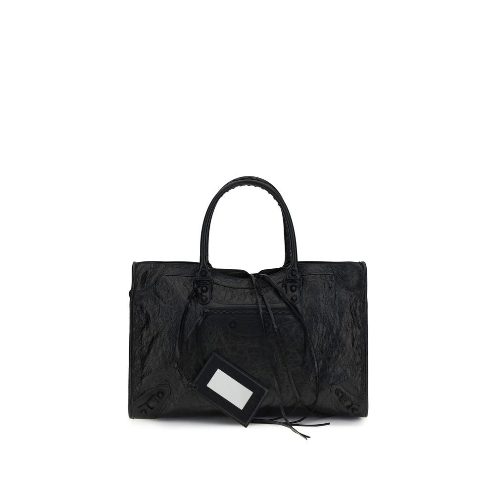 Balenciaga Men's Le City Bag Large Black Arena Lambskin with Matte Black Hardware - The Exclusive Line Singapore