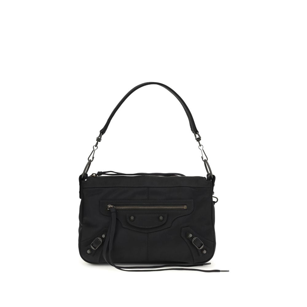 Balenciaga Men's Le City Moto Small Bag in Black Nylon with Brass Hardware from The Exclusive Line Singapore