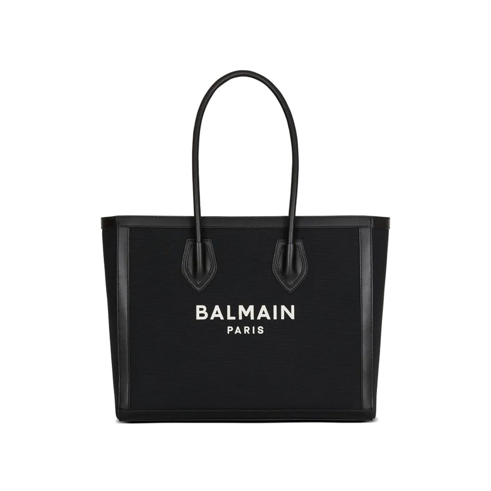 Balmain B-Army Large Canvas and Leather Shopper in Black from The Exclusive Line Singapore