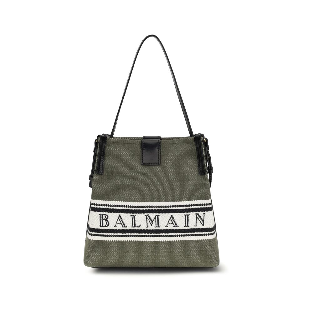 Balmain Release Bucket Bag in Canvas & Calfskin from The Exclusive Line Singapore.