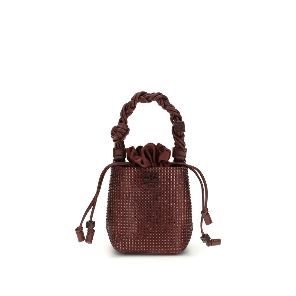 Ganni Mini Bou Bucket Bag - Rhinestones from The Exclusive Line Singapore.