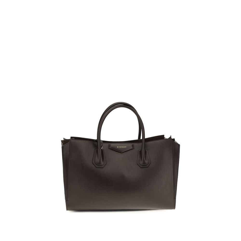 Givenchy Antigona Catchall Medium Bag in Chocolate shiny grained calfskin leather – The Exclusive Line Singapore