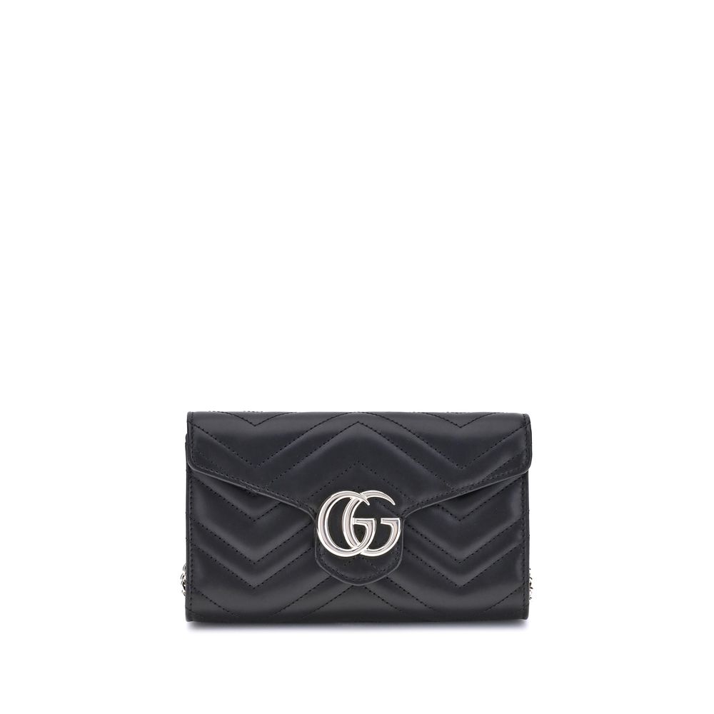 Gucci GG Marmont Wallet on Chain - Black from The Exclusive Line Singapore.