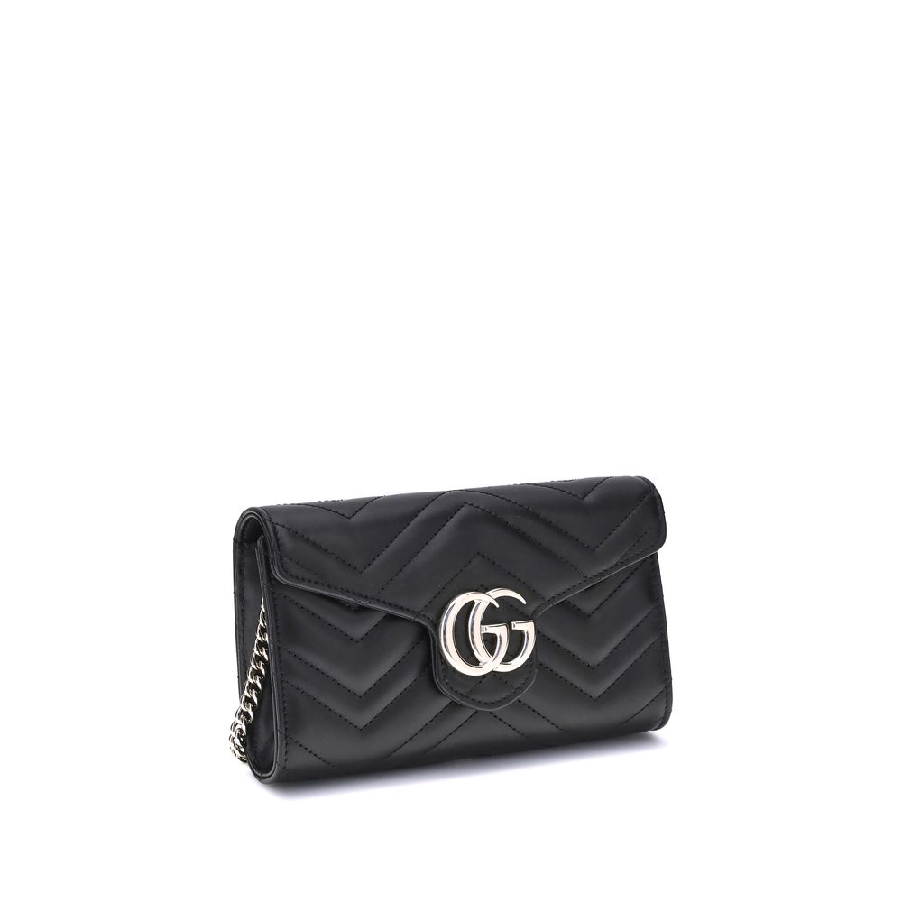 Gucci GG Marmont Wallet on Chain - Black