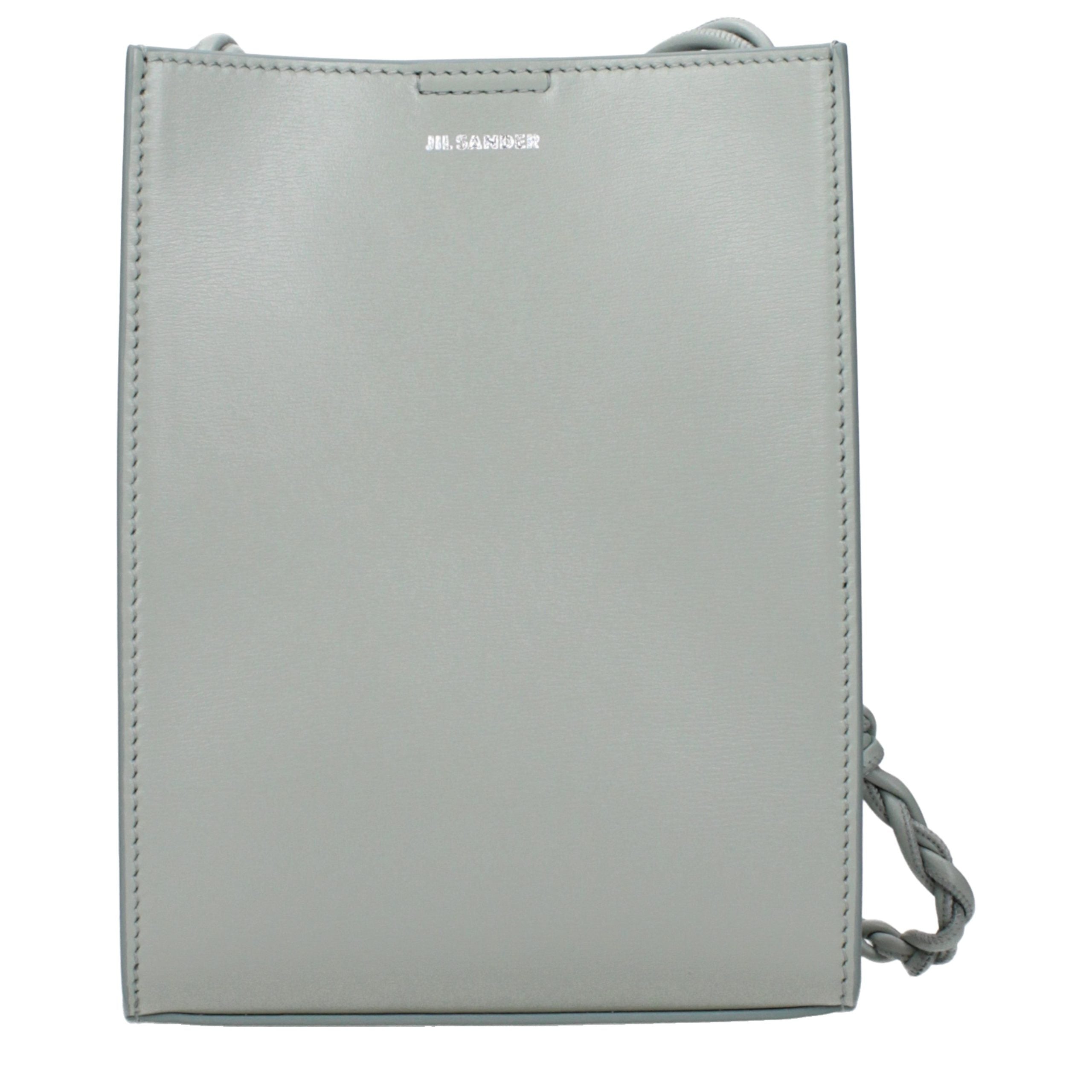 Jil Sander Tangle Small crossbody bag in sea foam green leather with signature knotted strap.