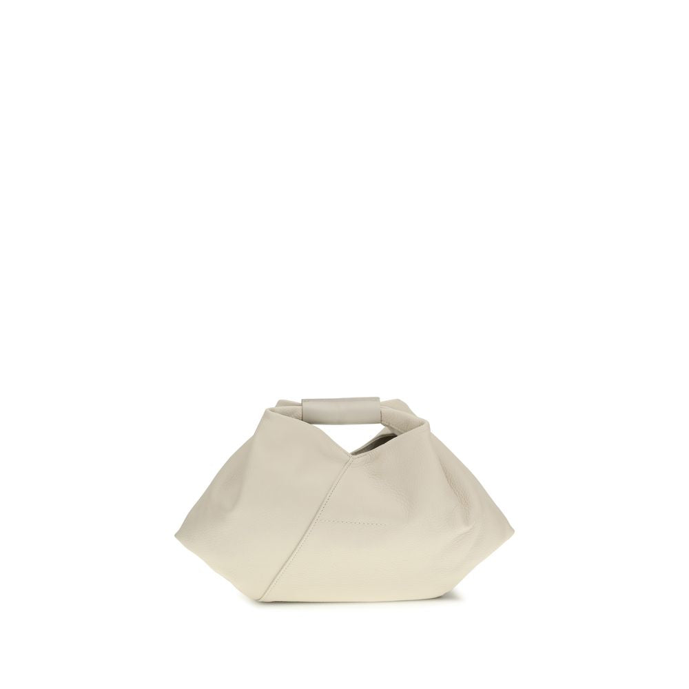 MM6 Japanese Bag Medium Grained Leather in White from The Exclusive Line Singapore.