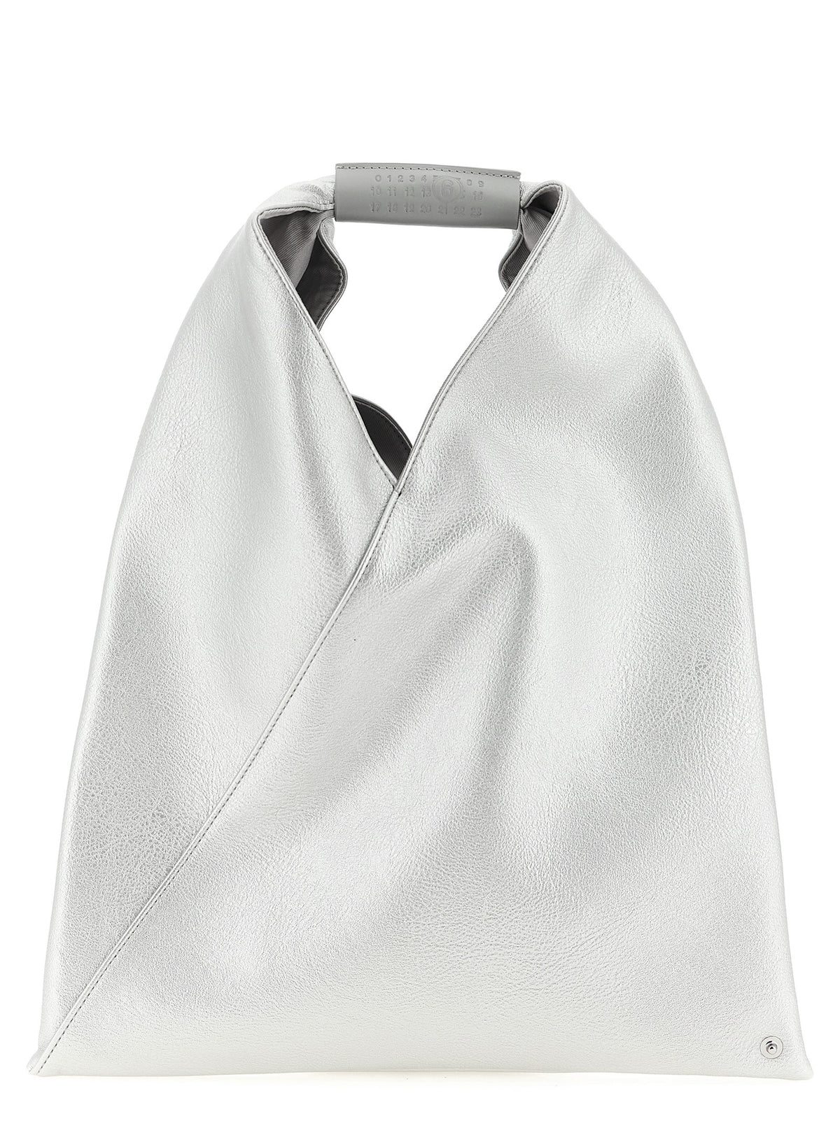 MM6 Japanese Bag Small in metallic silver front view – The Exclusive Line Singapore