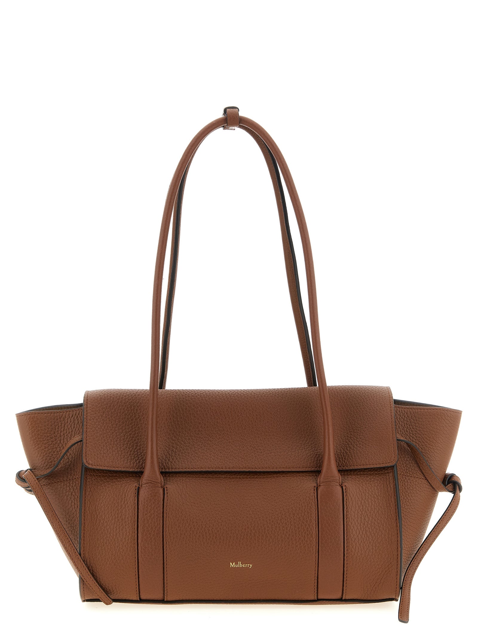 Mulberry Small Soft Bayswater bag in Bright Oak Heavy Grain leather with side tassel details.