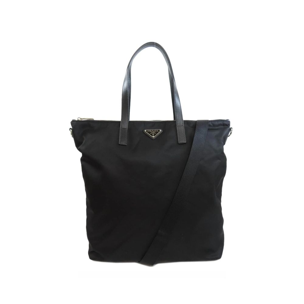 Prada Black Nylon and Leather Tote Bag with removable strap – The Exclusive Line Singapore