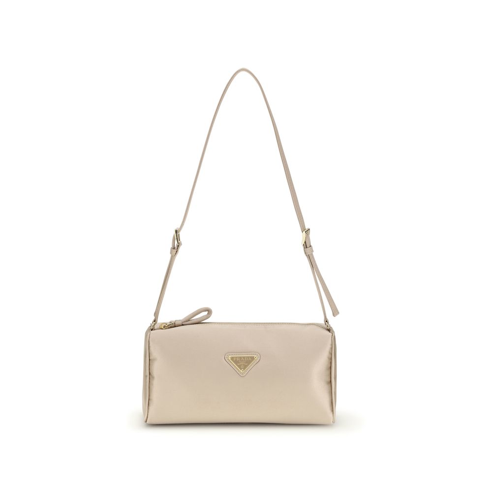 Prada Satin Mini Bag in Beige from The Exclusive Line Singapore.