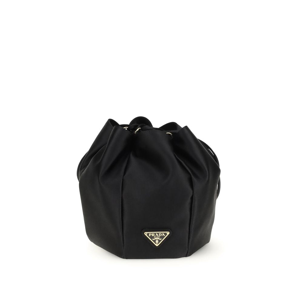 Prada Satin Pouch in Black from The Exclusive Line Singapore.