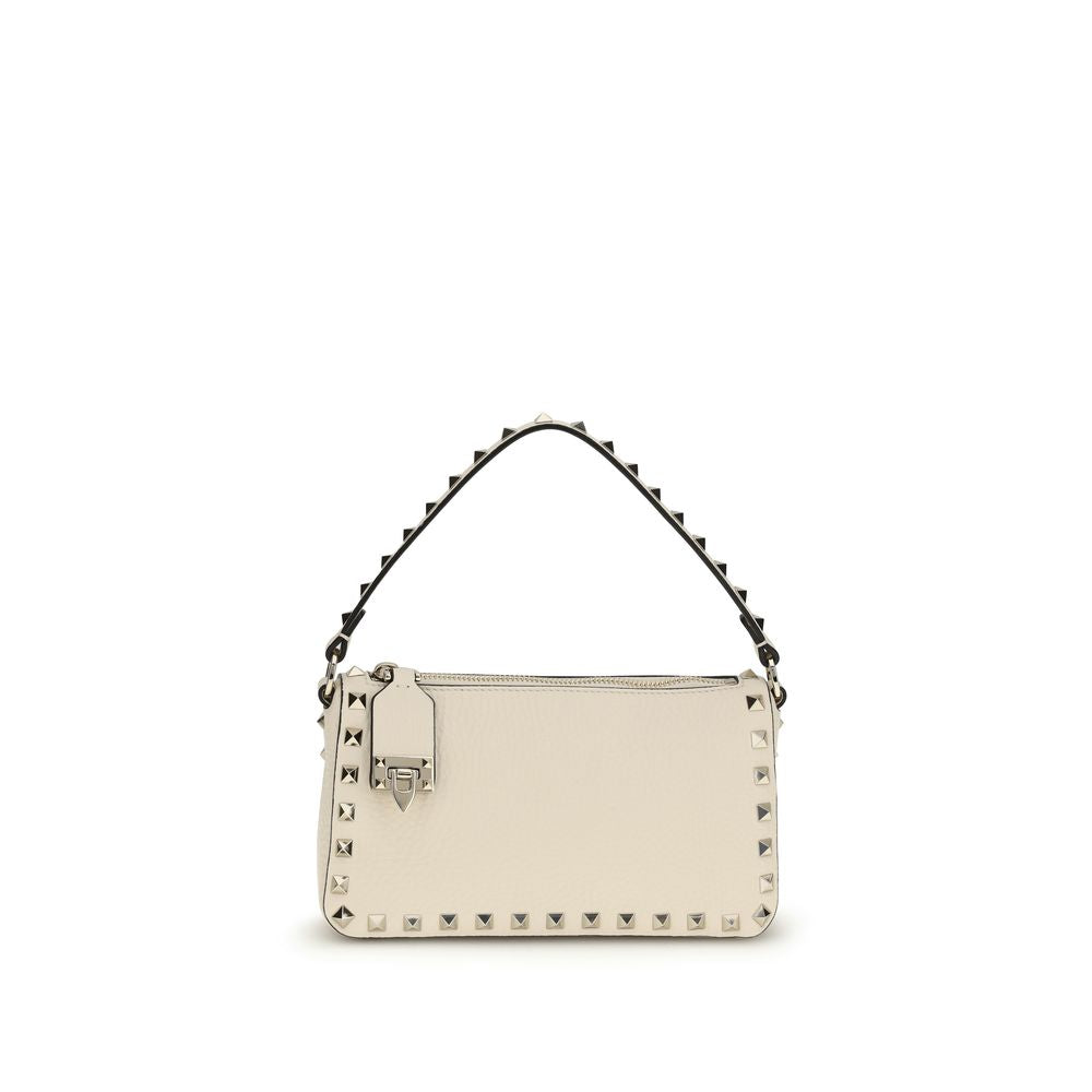 Valentino Garavani Rockstud Small Crossbody Bag w/ Hook Closure in Ivory White from The Exclusive Line Singapore.