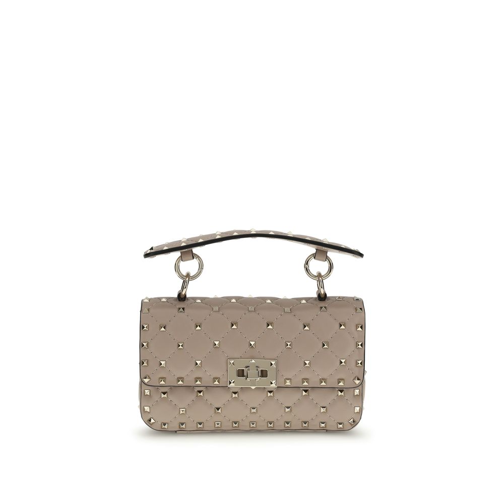 Valentino Garavani Rockstud Spike Handbag Small in Nude from The Exclusive Line Singapore.